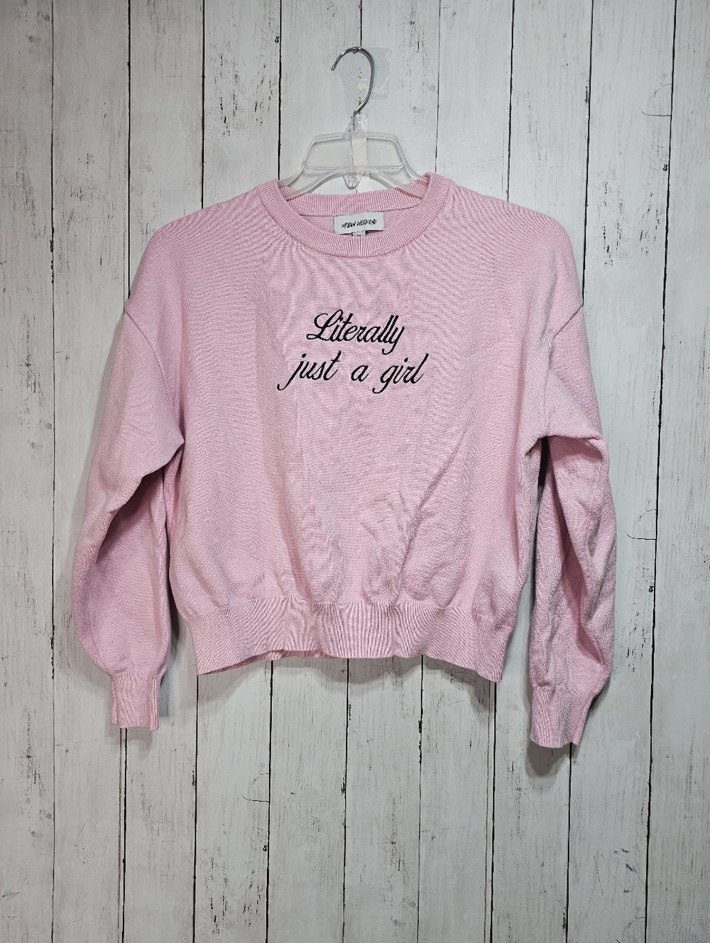 Urban Weekend Women's Pink Sweater Size XL Gilmore Girls Literally Just A Girl.